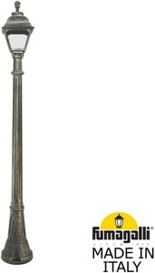 Фото Fumagalli Artu/Cefa U23.158.000.BXF1R Светильник садовый с 1 фонарем 1865 мм (корпус античная бронза, плафон прозрачный)