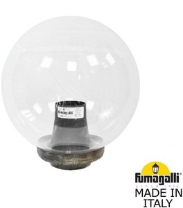Фото Fumagalli Globe 250 Classic G25.B25.000.BXE27 Классический фонарь на столб 260 мм (без кронштейнов, корпус античная бронза, плафон прозрачный)