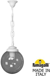 Фото Fumagalli Sichem/G250 G25.120.000.WZE27 Подвесной светильник на цепочке с 1 фонарем 700 мм (корпус белый, плафон дымчатый)