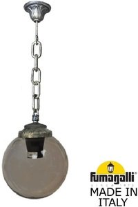 Фото Fumagalli Sichem/G250 G25.120.000.BZE27 Подвесной светильник на цепочке с 1 фонарем 700 мм (корпус античная бронза, плафон дымчатый)