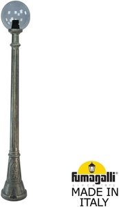 Фото Fumagalli Artu/G250 G25.158.000.BZE27 Светильник садовый с 1 фонарем 1710 мм (корпус античная бронза, плафон дымчатый)
