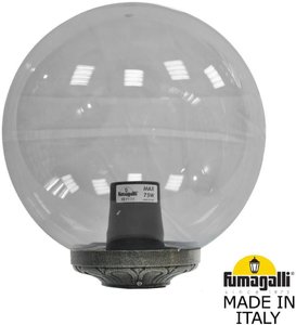 Фото Fumagalli Globe 300 Classic G30.B30.000.BZE27 Классический фонарь на столб 310 мм (без кронштейнов, корпус античная бронза, плафон дымчатый)