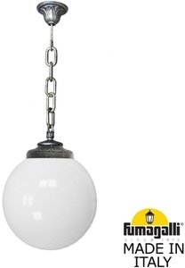Фото Fumagalli Sichem/G300 G30.120.000.BYE27 Подвесной светильник на цепочке с 1 фонарем 750 мм (корпус античная бронза, плафон опал)