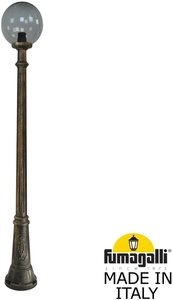 Фото Fumagalli Gigi/G300 G30.156.000.BZE27 Светильник садовый с 1 фонарем 2010 мм (корпус античная бронза, плафон дымчатый)