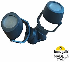 Фото Fumagalli Minitommy 2L 3M1.000.000.AXU2L Наземный светильник с 2 лампами 136 мм (корпус черный, плафон матовый)