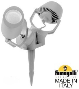 Фото Fumagalli Minitommy 2L 3M1.001.000.LXU2L Прожектор ландшафтный с 2 фонарями 316 мм (корпус серый, плафон матовый)