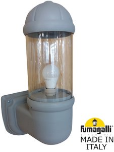 Фото Fumagalli Mirella D15.505.000.LXE27 Светильник уличный настенный с 1 фонарем 520 мм (корпус серый, плафон прозрачный)