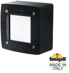 Фото Fumagalli Extraleti 100 Square 3S1.000.000.AYG1L Подсветка ступеней 120 мм (корпус черный, плафон матовый)