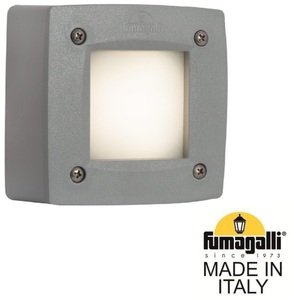 Фото Fumagalli Extraleti 100 Square 3S1.000.000.LYG1L Подсветка ступеней 120 мм (корпус серый, плафон матовый)