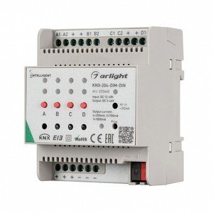 Фото Arlight 025660 Диммер KNX-204-DIM-DIN (12-48V, 8x0.35/4x0.7/2x1A)