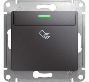 Фото Schneider Electric Glossa GSL001369 Выключатель карточный (10 А, подсветка, под рамку, скрытая установка, графит)