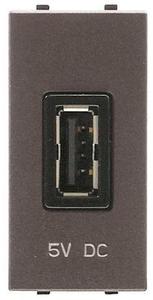 Фото ABB Zenit 2CLA218500N1801 Зарядное устройство (USB, 1 модуль, под рамку, скрытая установка, антрацит)