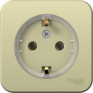Фото Schneider Electric Blanca BLNRA110117 Розетка одинарная с заземляющим контактом (16 А, IP20, в сборе, открытая установка, бежевая)
