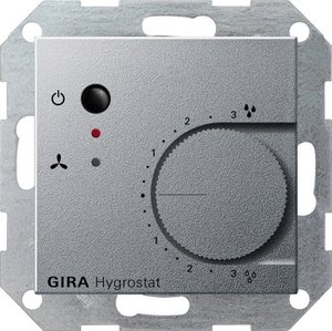 Фото Gira E2 226526 Гигростат электронный (230 В, под рамку, скрытая установка, алюминий)