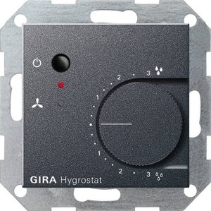 Фото Gira E2 226528 Гигростат электронный (230 В, под рамку, скрытая установка, антрацит)