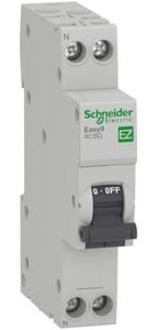 Фото Schneider Electric Easy9 EZ9D63616 Автоматический выключатель дифференциального тока однополюсный + нейтраль C16A (тип AC, 4.5 кА)