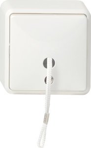 Фото Gira Surface 014613 Выключатель со шнуром (10 А, в сборе, открытая установка, белый)