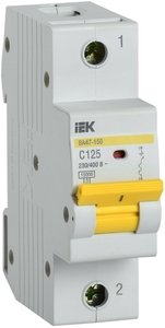 Фото IEK ВА47-150 MVA50-1-125-C Автоматический выключатель однополюсный 125А (15 кА, C)