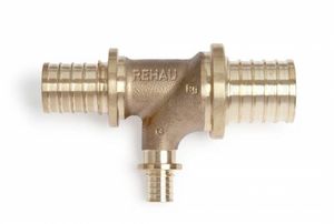Фото Rehau RX+ 14563971001 Тройник с повышенным сопротивлением на проходе (Ø 16 мм, Ø 25 мм, бронза)