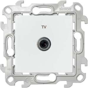 Фото Simon 24 Harmonie 2450476-030 Розетка телевизионная оконечная (TV, под рамку, скрытая установка, белая)