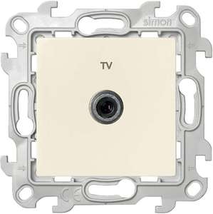 Фото Simon 24 Harmonie 2450476-031 Розетка телевизионная оконечная (TV, под рамку, скрытая установка, слоновая кость)