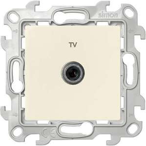 Фото Simon 24 Harmonie 2450477-031 Розетка телевизионная одиночная (TV, под рамку, скрытая установка, слоновая кость)