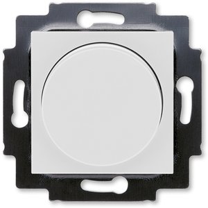 Фото ABB Levit 2CHH942247A6016 Светорегулятор поворотно-нажимной (60-600 Вт, под рамку, скрытая установка, серый/белый)