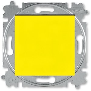 Фото ABB Levit 2CHH590145A6064 Выключатель одноклавишный (10 А, под рамку, скрытая установка, желтый/дымчатый черный)