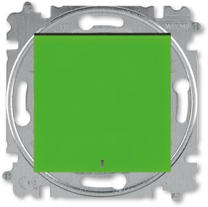 Фото ABB Levit 2CHH590146A6067 Выключатель одноклавишный (подсветка, 10 А, под рамку, скрытая установка, зеленый/дымчатый черный)