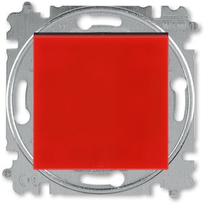 Фото ABB Levit 2CHH599145A6065 Выключатель кнопочный (10 А, под рамку, скрытая установка, красный/дымчатый черный)