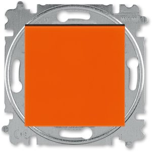Фото ABB Levit 2CHH599145A6066 Выключатель кнопочный (10 А, под рамку, скрытая установка, оранжевый/дымчатый черный)