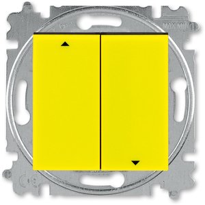 Фото ABB Levit 2CHH598945A6064 Выключатель жалюзи (10 А, с фиксацией, под рамку, скрытая установка, желтый/дымчатый черный)