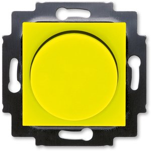 Фото ABB Levit 2CHH942247A6064 Светорегулятор поворотно-нажимной (60-600 Вт, под рамку, скрытая установка, желтый/дымчатый черный)