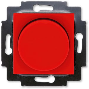 Фото ABB Levit 2CHH942247A6065 Светорегулятор поворотно-нажимной (60-600 Вт, под рамку, скрытая установка, красный/дымчатый черный)
