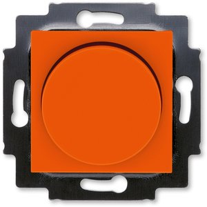 Фото ABB Levit 2CHH942247A6066 Светорегулятор поворотно-нажимной (60-600 Вт, под рамку, скрытая установка, оранжевый/дымчатый черный)