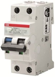 Фото ABB DS201 2CSR245080R1254 Автоматический выключатель дифференциального тока однополюсный+N 25А (тип AC, 4.5 кА)
