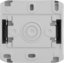 Фото Legrand Quteo 782335 Выключатель одноклавишный кнопочный без фиксации (6 А, с возм. подсветки, в сборе, открытая установка, IP44, серый)