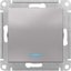 Фото Schneider Electric AtlasDesign ATN000313 Выключатель одноклавишный (10 А, под рамку, подсветка, скрытая установка, алюминий)