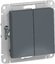 Фото Schneider Electric AtlasDesign ATN000751 Выключатель двухклавишный (10 А, под рамку, скрытая установка, грифель)