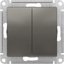 Фото Schneider Electric AtlasDesign ATN000951 Выключатель двухклавишный (10 А, под рамку, скрытая установка, сталь)