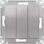 Фото Schneider Electric AtlasDesign ATN000331 Выключатель трехклавишный (10 А, под рамку, скрытая установка, алюминий)