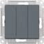 Фото Schneider Electric AtlasDesign ATN000731 Выключатель трехклавишный (10 А, под рамку, скрытая установка, грифель)