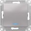 Фото Schneider Electric AtlasDesign ATN000363 Переключатель одноклавишный (10 А, под рамку, подсветка, скрытая установка, алюминий)