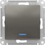 Фото Schneider Electric AtlasDesign ATN000963 Переключатель одноклавишный (10 А, под рамку, подсветка, скрытая установка, сталь)