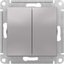 Фото Schneider Electric AtlasDesign ATN000365 Переключатель двухклавишный (10 А, под рамку, скрытая установка, алюминий)