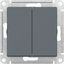 Фото Schneider Electric AtlasDesign ATN000765 Переключатель двухклавишный (10 А, под рамку, скрытая установка, грифель)