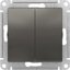 Фото Schneider Electric AtlasDesign ATN000965 Переключатель двухклавишный (10 А, под рамку, скрытая установка, сталь)