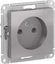 Фото Schneider Electric AtlasDesign ATN000341 Розетка без заземляющего контакта (16 А, под рамку, скрытая установка, алюминий)