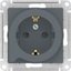 Фото Schneider Electric AtlasDesign ATN000747 Розетка с заземляющим контактом (16 А, под рамку, шторки, выталкиватель, скрытая установка, грифель)