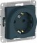 Фото Schneider Electric AtlasDesign ATN000847 Розетка с заземляющим контактом (16 А, под рамку, шторки, выталкиватель, скрытая установка, изумруд)
